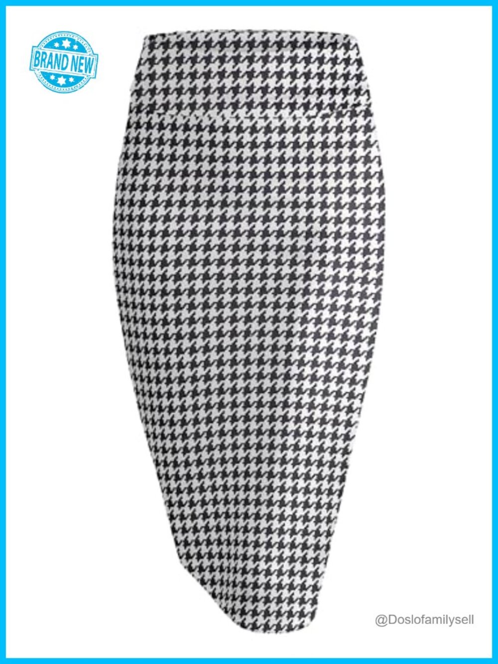 High Waist Pencil Skirt Below Knee Scuba Stretch Office Wear